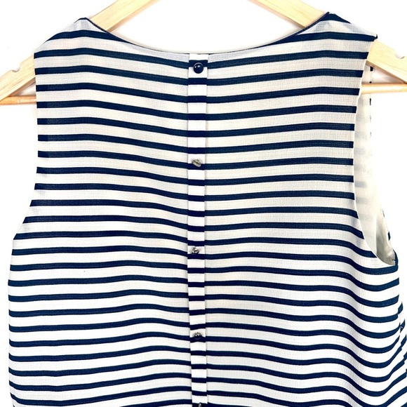 FRNCH sleeveless striped top with faux back buttons size Medium - Picture 7 of 13